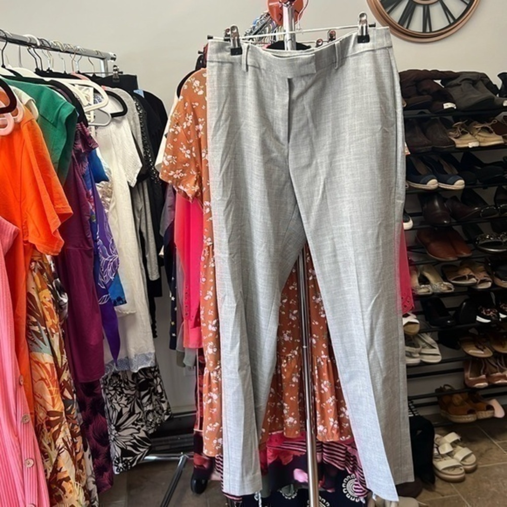 Size 8 petite high wasted gray dress pants